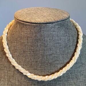 Vintage Mother of Pearl Twisted Bead Necklace
